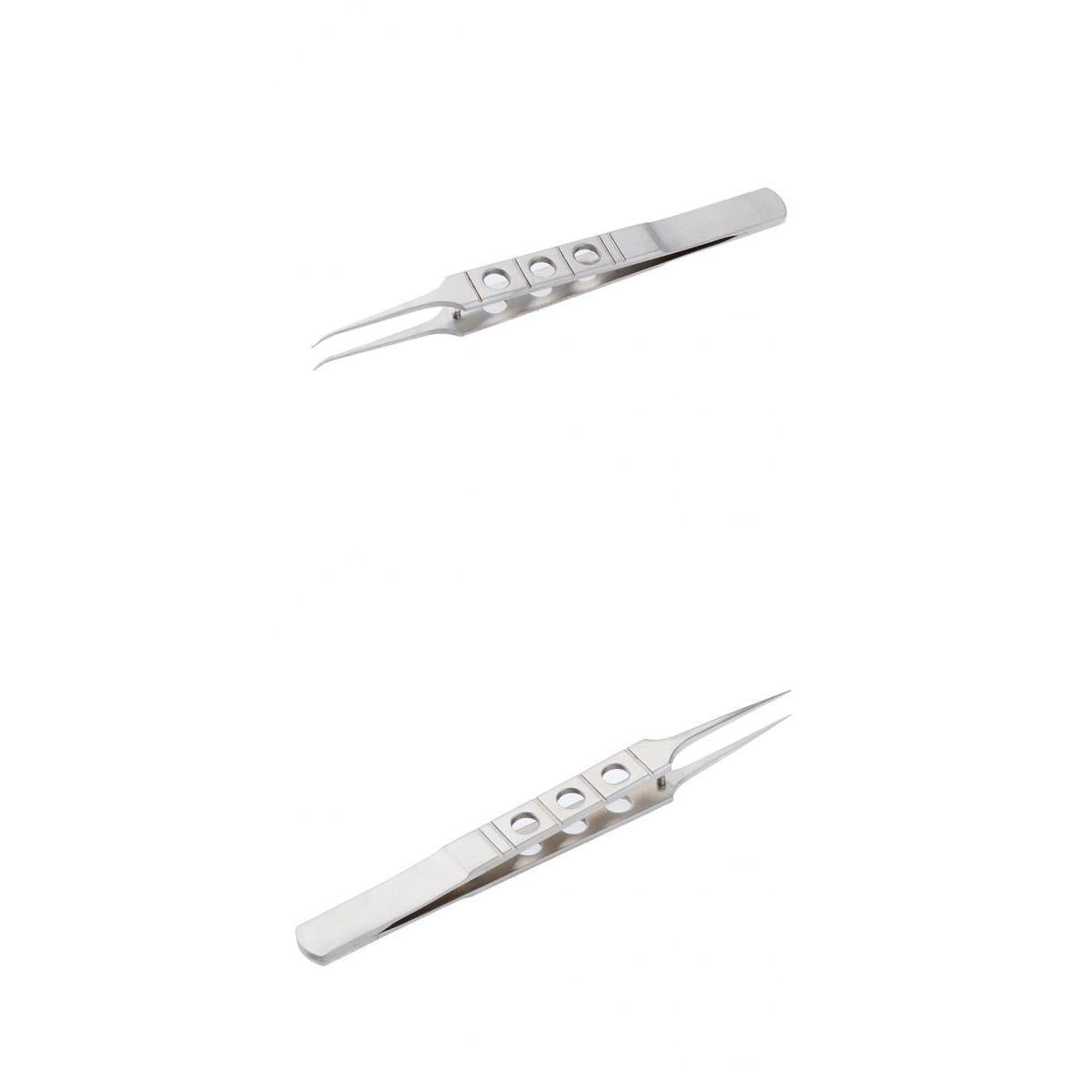 2pcs Double Eyelid Micro Surgery Forcep Ophthalmic Tweezers Precision Supply