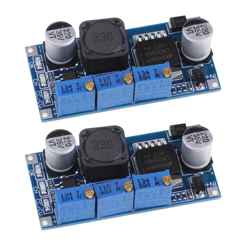 2x DC-DC LM2596 Adjustable Power Supply CC-CV Module LED Regulator