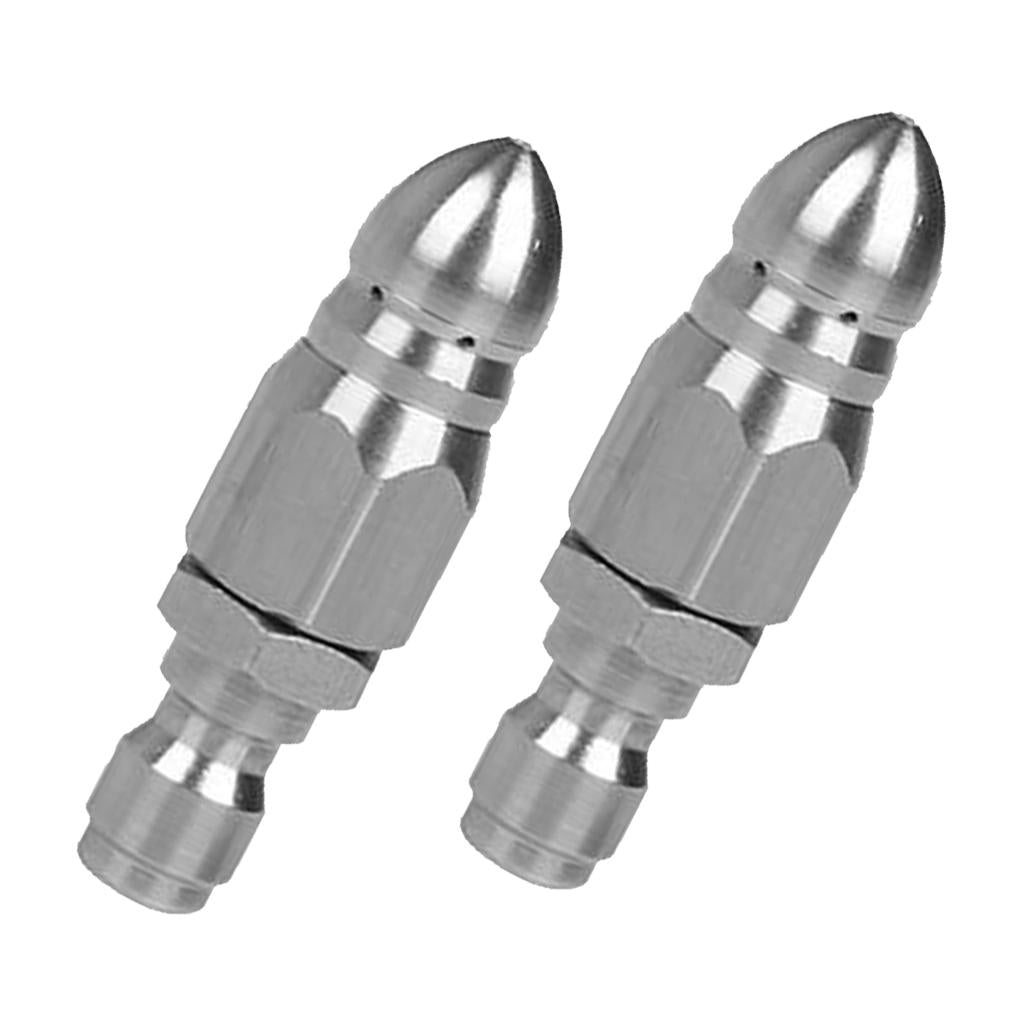 2Pcs Pressure Washer Drain Sewer Cleaning Pipe Jetter Rotary Nozzle 1/4''