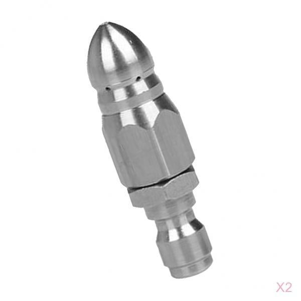 2Pcs Pressure Washer Drain Sewer Cleaning Pipe Jetter Rotary Nozzle 1/4''