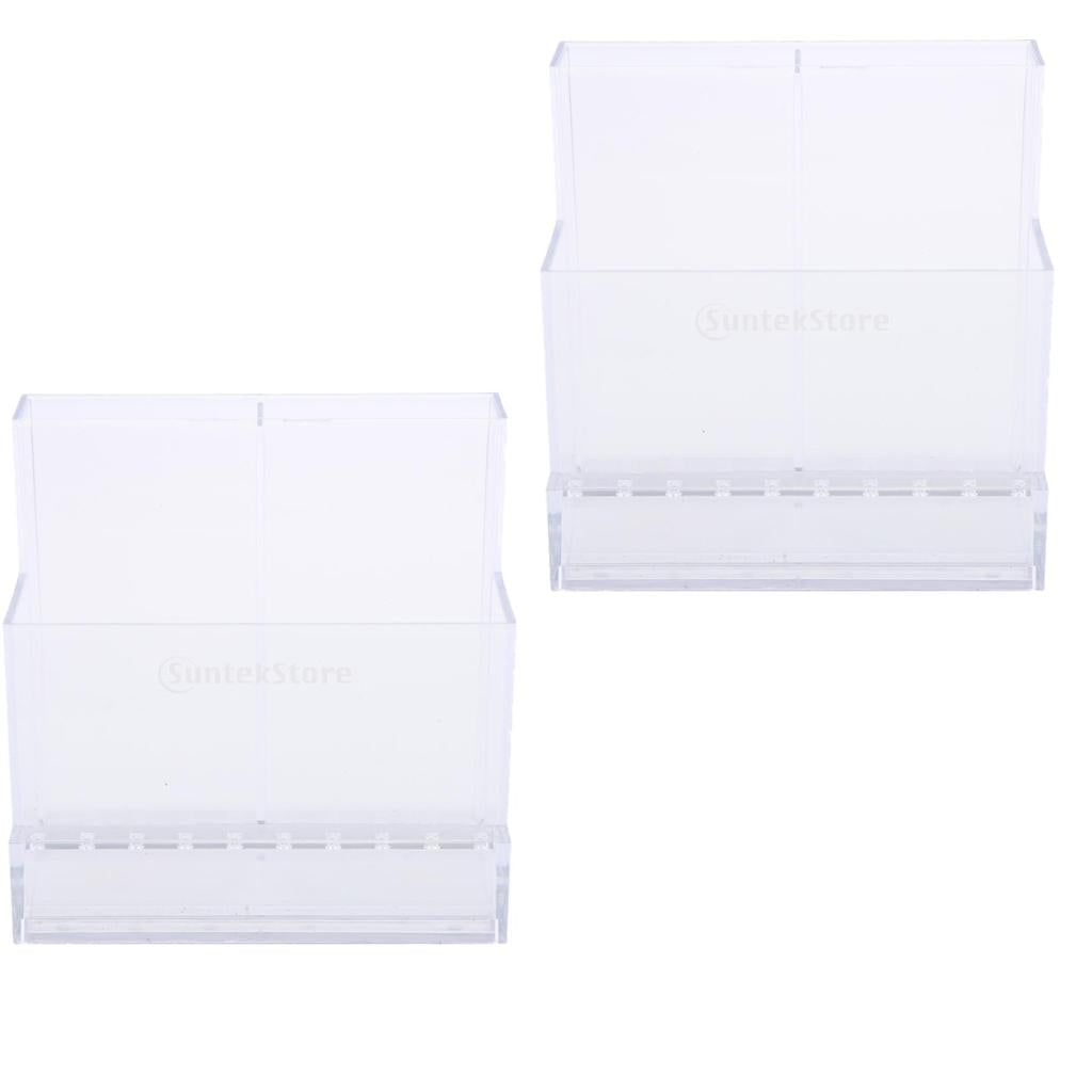 2x Acrylic Nail Drill Machine Nail Drill Bits Holder Stand Display Box Clear