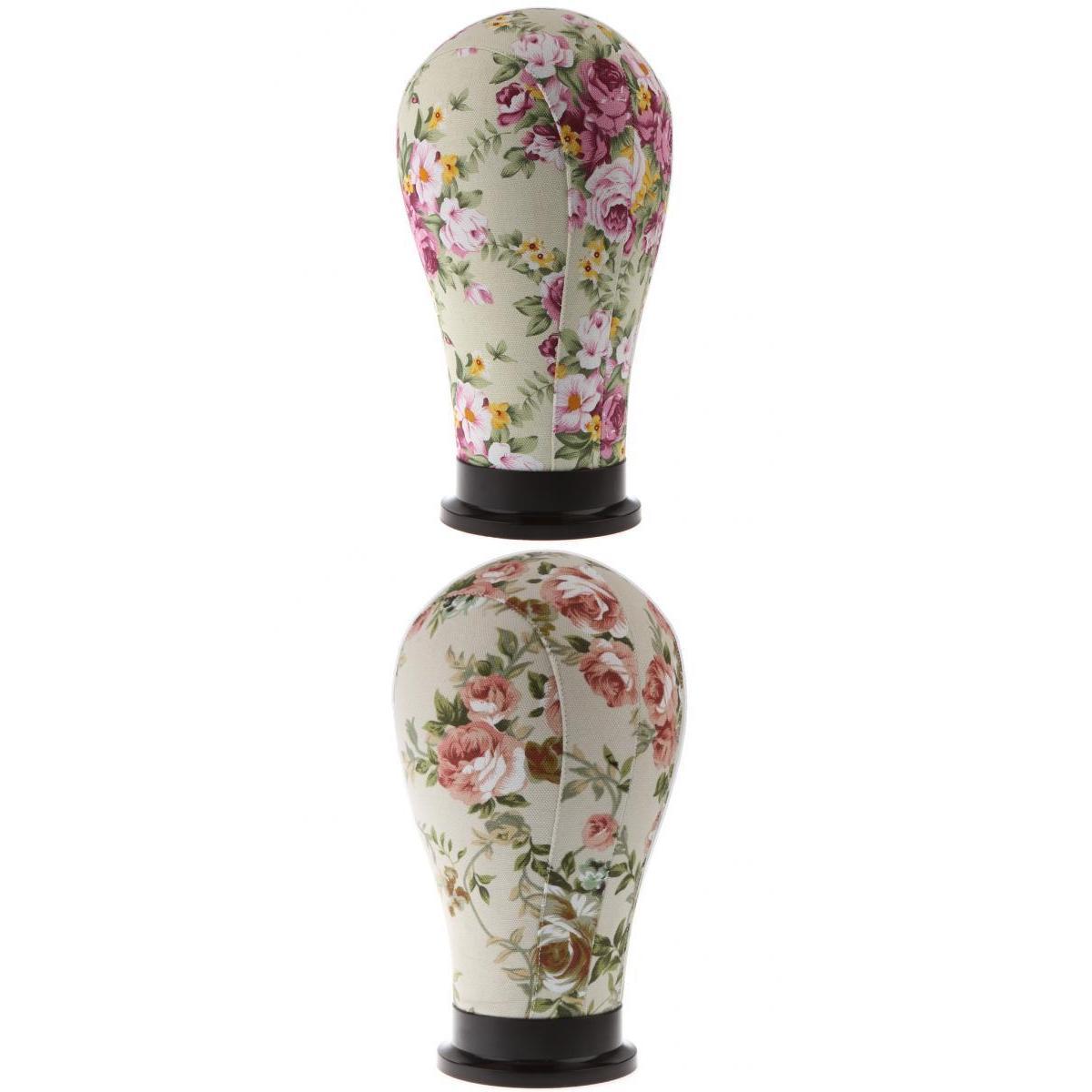 2pcs Mannequin Model Cork Head Canvas Block Wig Making Holder 23inch/21inch