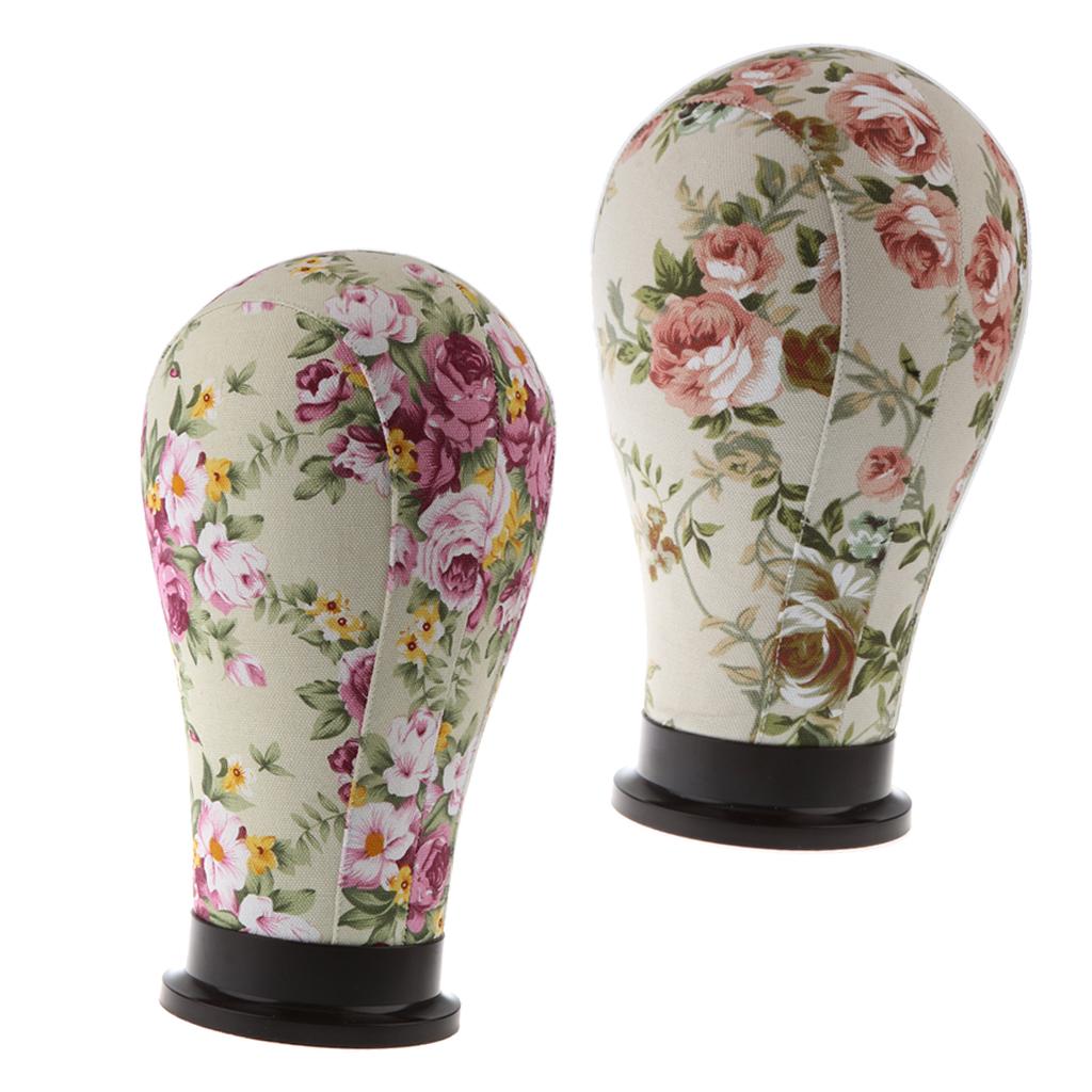 2pcs Mannequin Model Cork Head Canvas Block Wig Making Holder 23inch/21inch