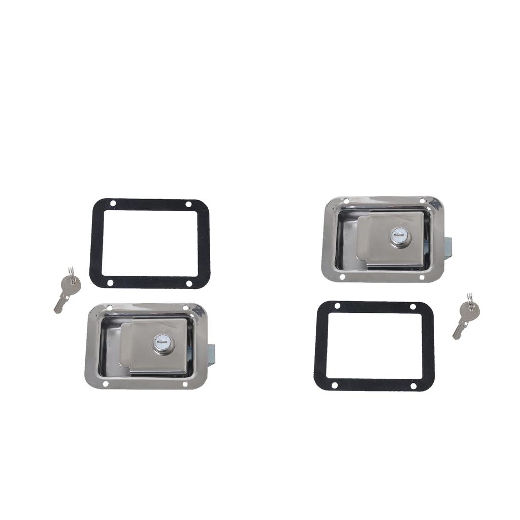 2 x Marine Yacht RV Stainless Steel Paddle Latch & Key for Caravans Tool Box