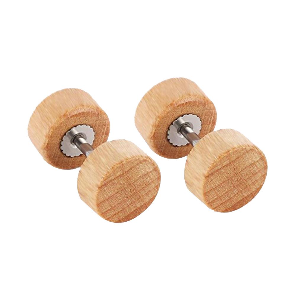 3 Pairs Mens Wood Cheater Fake Ear Plugs Gauges Illusion Screw Stud Earrings