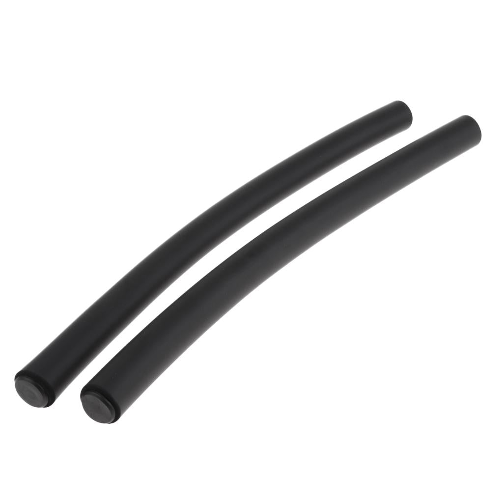 2 Pairs Foamed Silicone Bicycle Handlebar Grips Bright Black+Matte Black