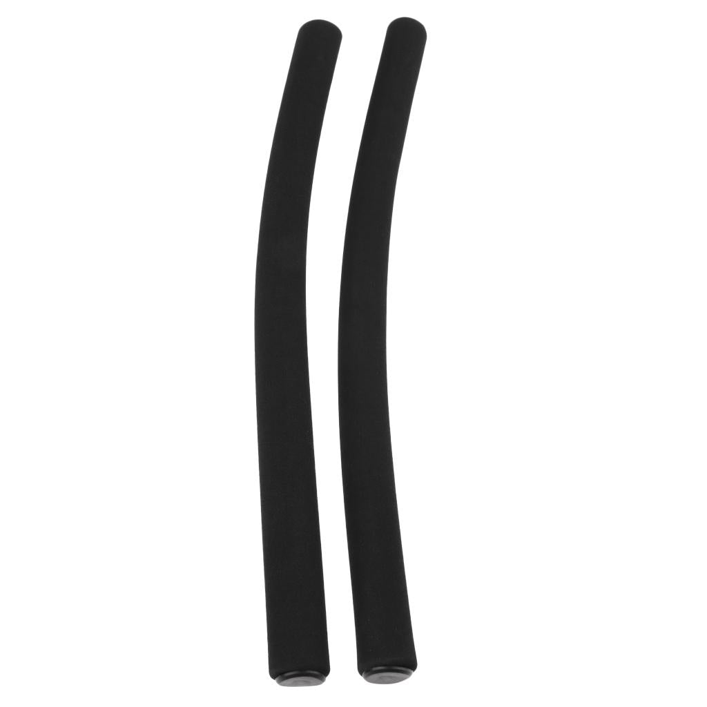 2 Pairs Foamed Silicone Bicycle Handlebar Grips Bright Black+Matte Black