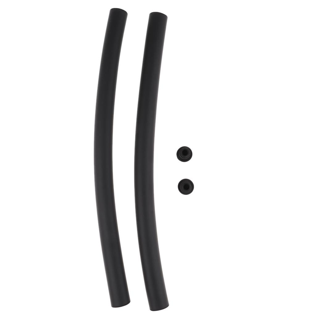 2 Pairs Foamed Silicone Bicycle Handlebar Grips Bright Black+Matte Black