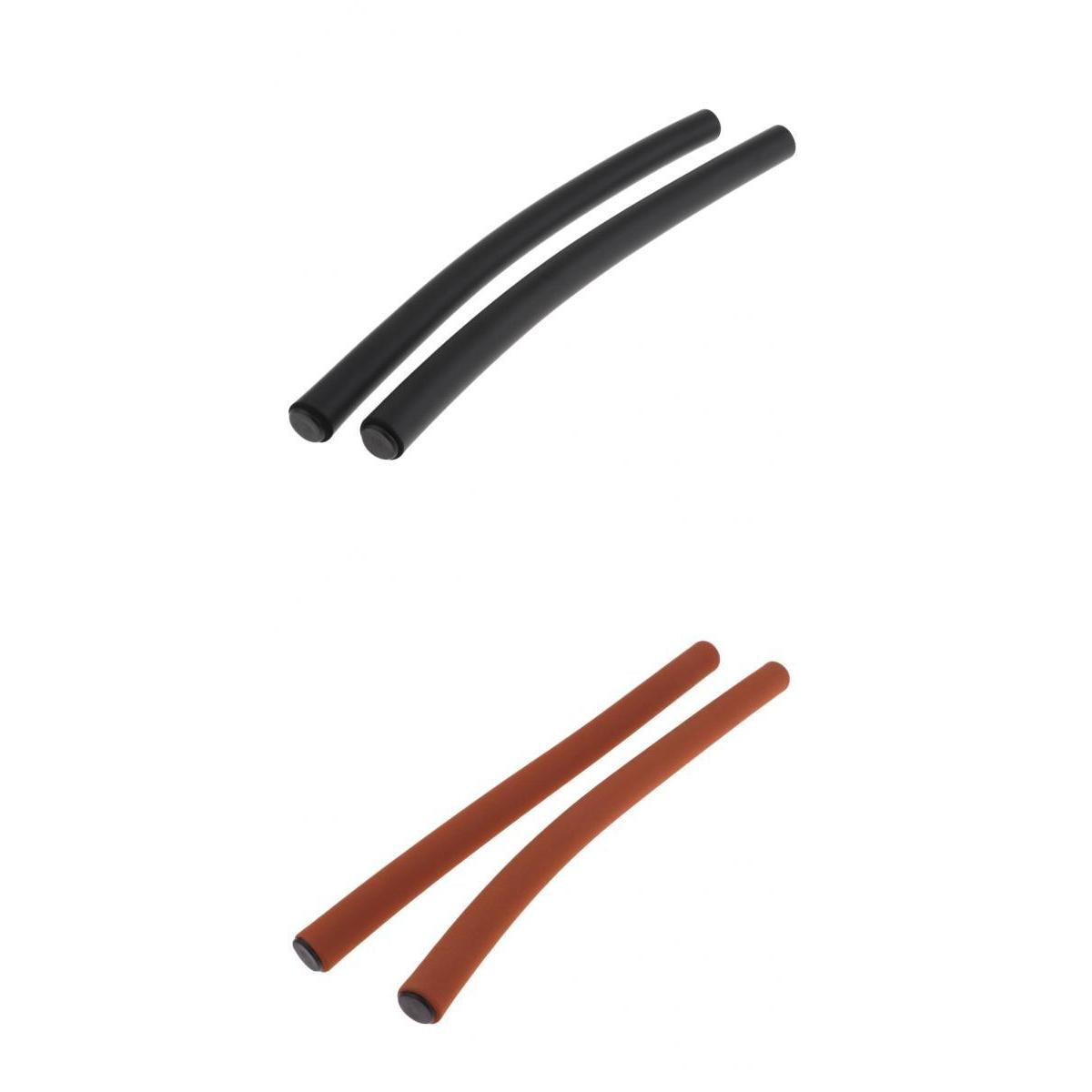 2 Pairs Foamed Silicone Bicycle Handlebar Grips Bright Black+Matte Brown