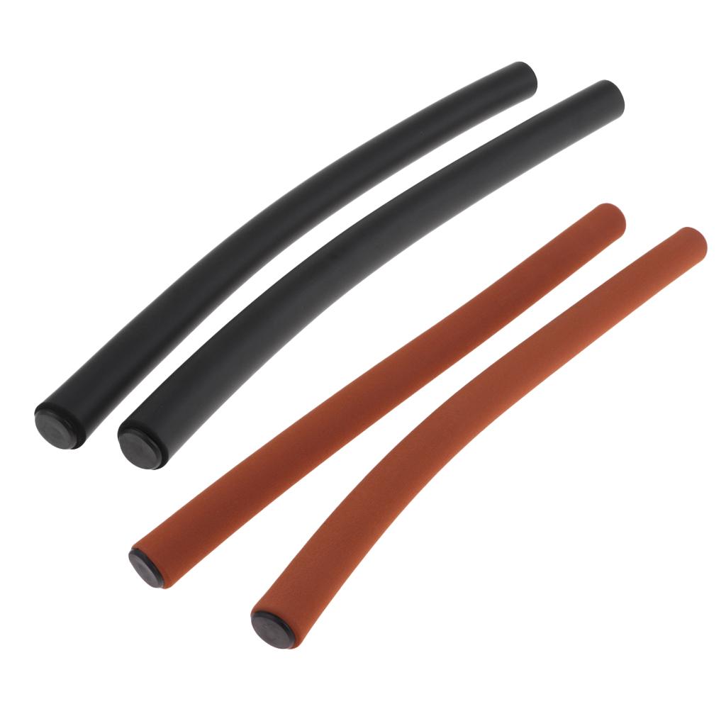 2 Pairs Foamed Silicone Bicycle Handlebar Grips Bright Black+Matte Brown