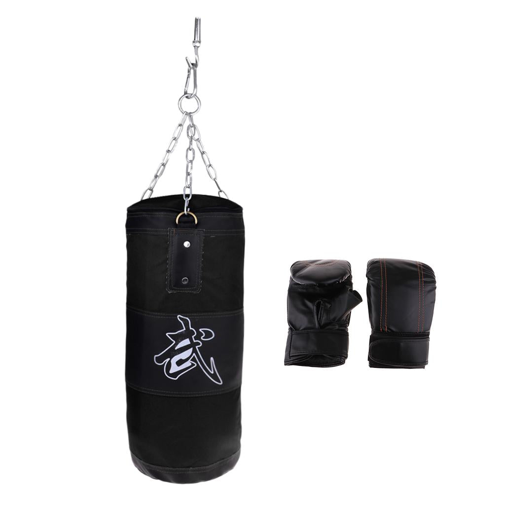 Canvas Empty Fitness Kickboxing Punching Bag With PU Leather Boxing Gloves