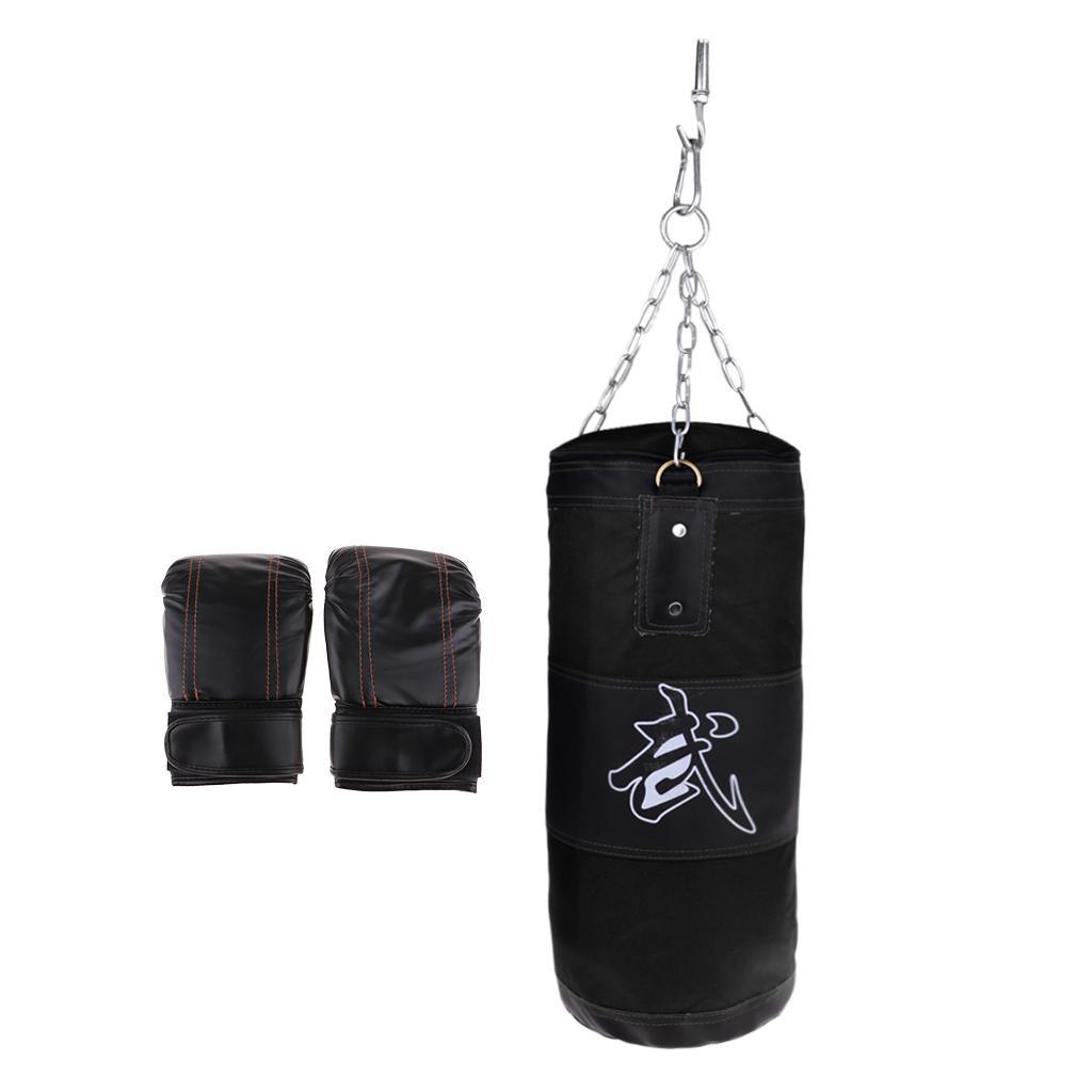 Canvas Empty Fitness Kickboxing Punching Bag With PU Leather Boxing Gloves