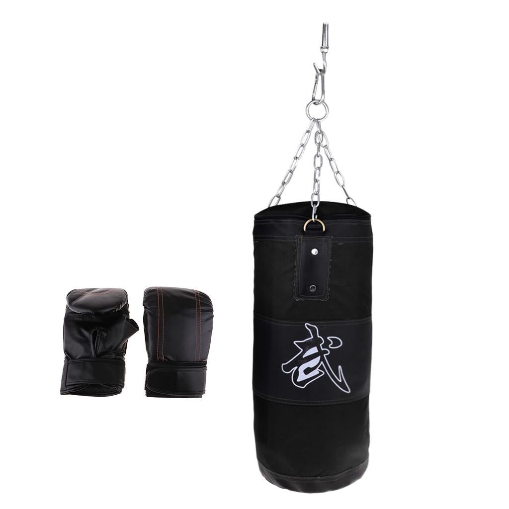 Canvas Empty Fitness Kickboxing Punching Bag With PU Leather Boxing Gloves