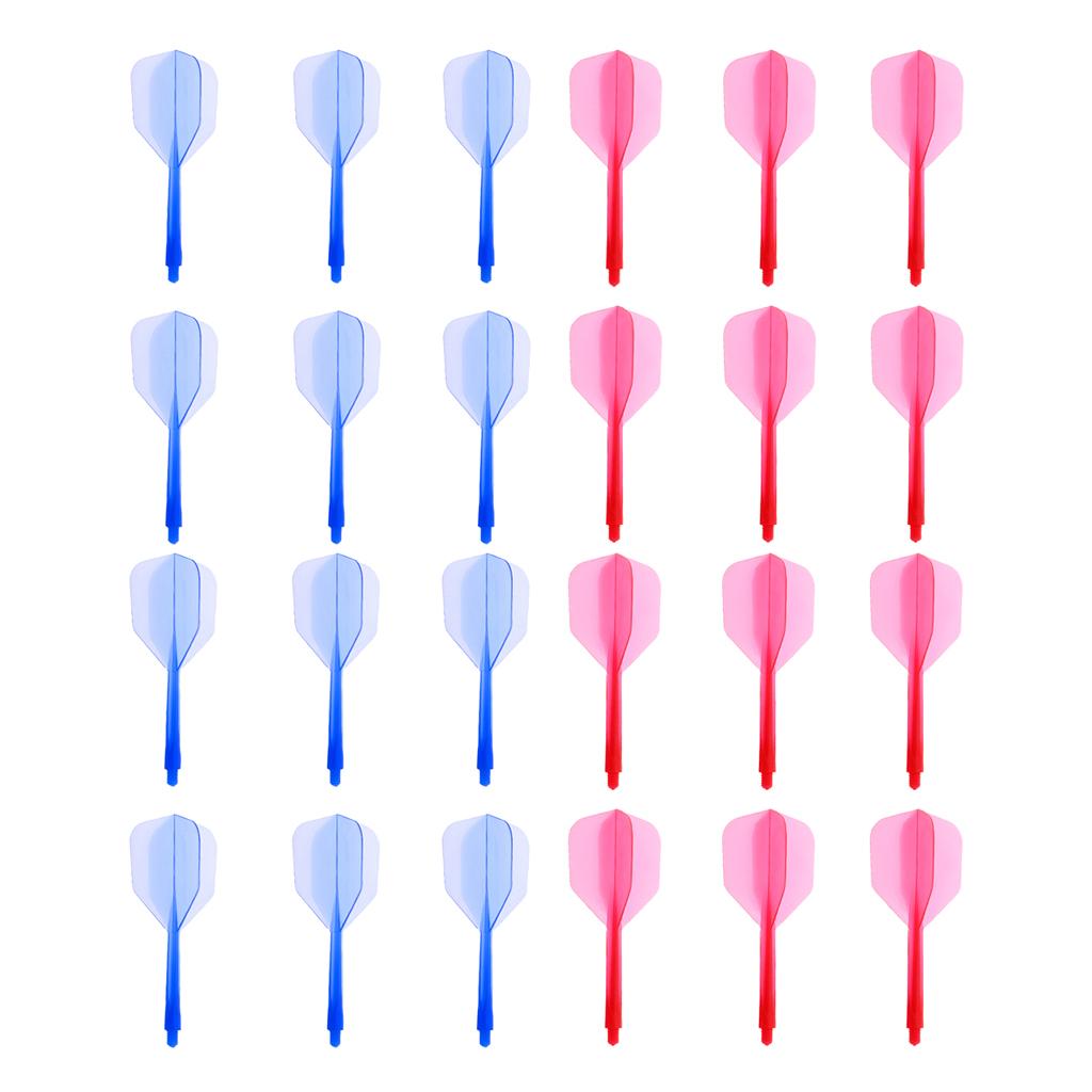 24x Transparent 2BA Thread Dart Shafts Dart Flights Connection Blue & Red