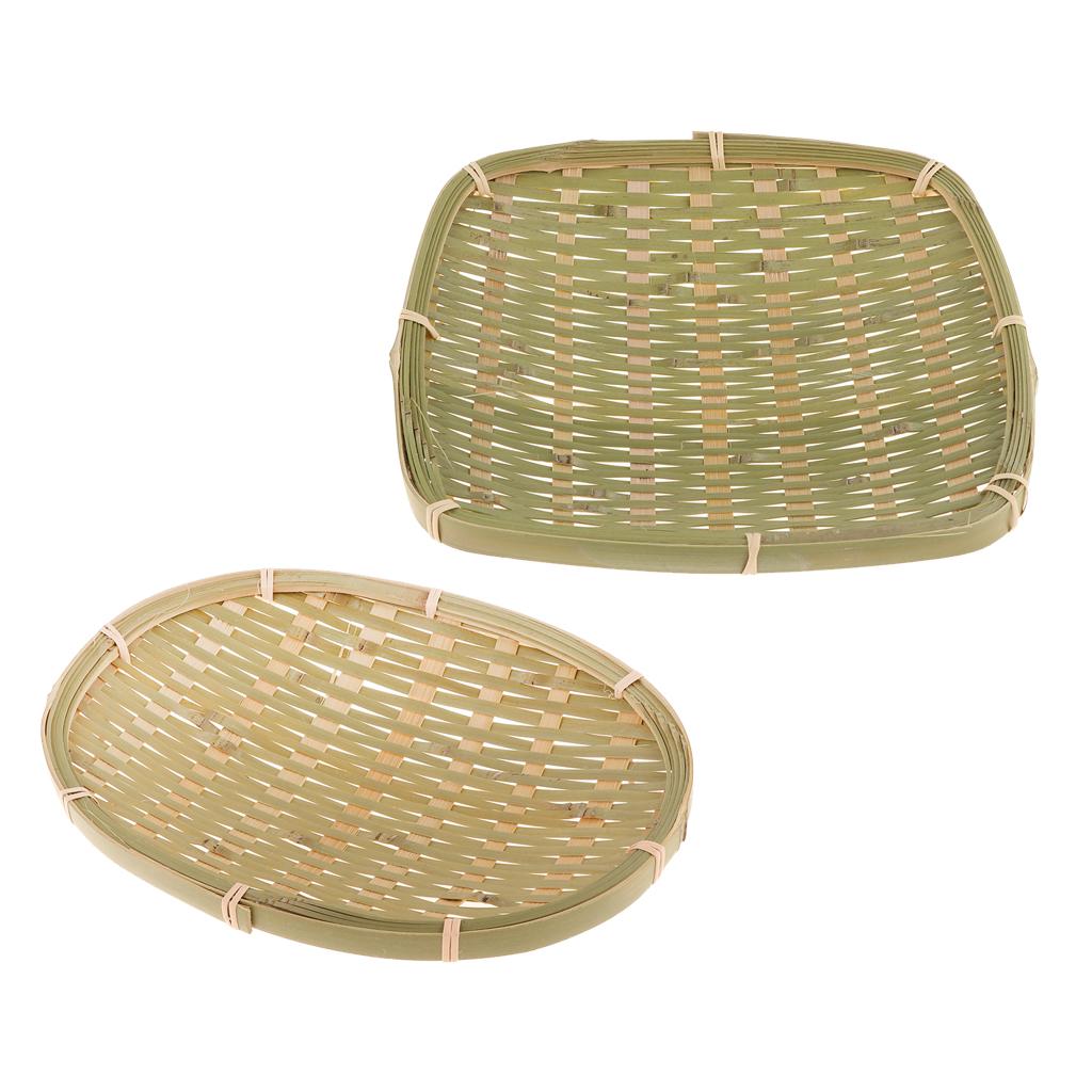 2Pack Creative Bamboo Food Serving Tray for Dinning Table
