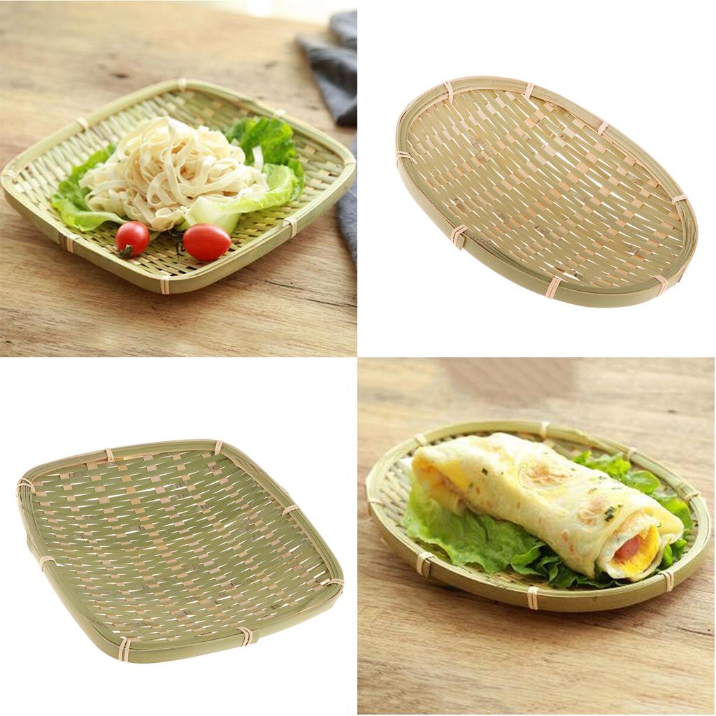 2Pack Creative Bamboo Food Serving Tray for Dinning Table
