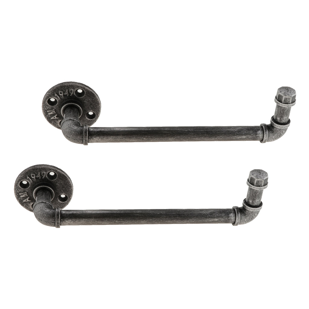 2-set Industrial Plumbing Pipe Wine Rack Champagne Bottle Holder Rack 12inch