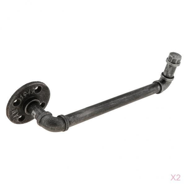 2-set Industrial Plumbing Pipe Wine Rack Champagne Bottle Holder Rack 12inch