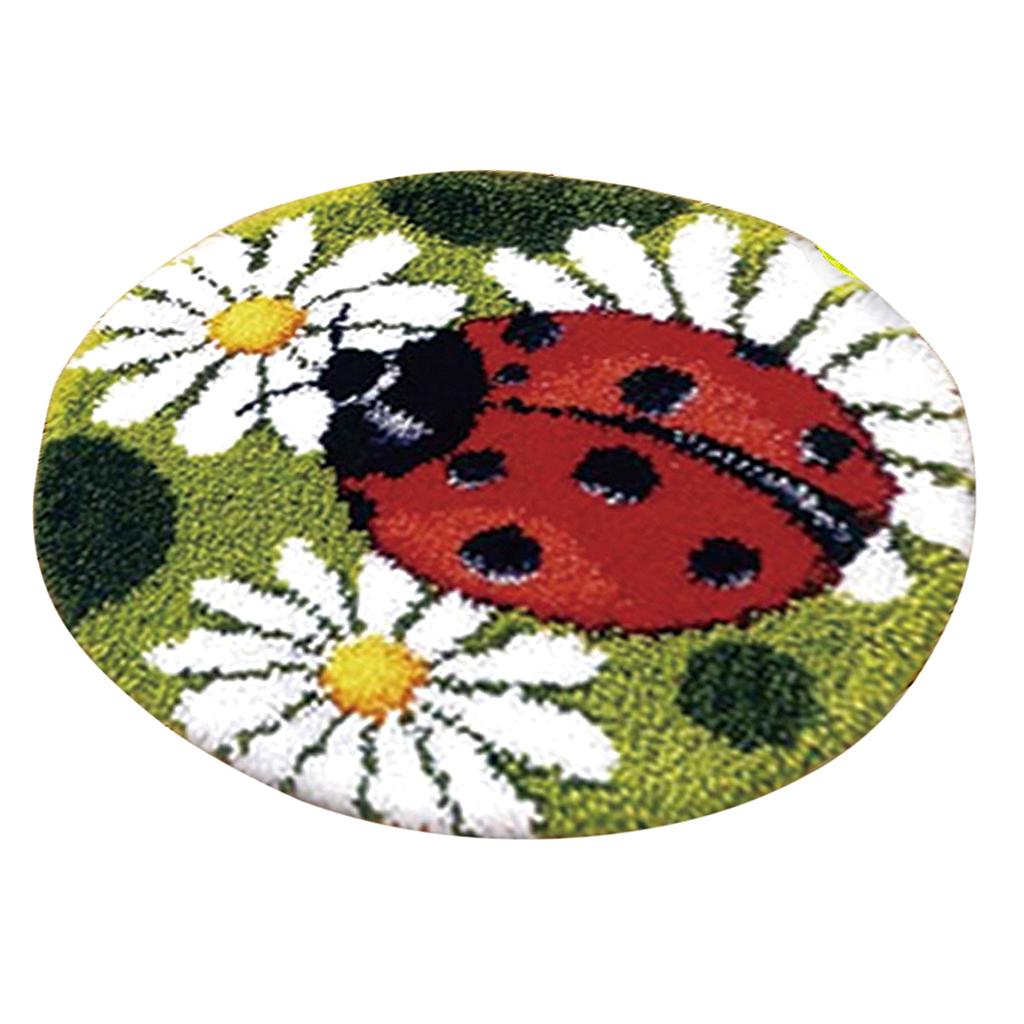 2 Sets Ladybug Latch Hook Kits for Adults Carpet Cushion Embroidery Crafts