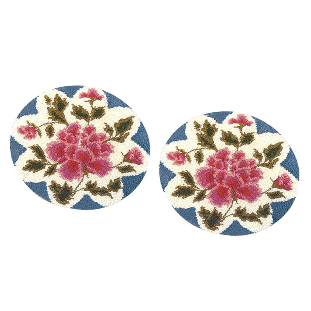 2 Sets Flower Latch Hook Kits for Adults Carpet Cushion Embroidery Crafts