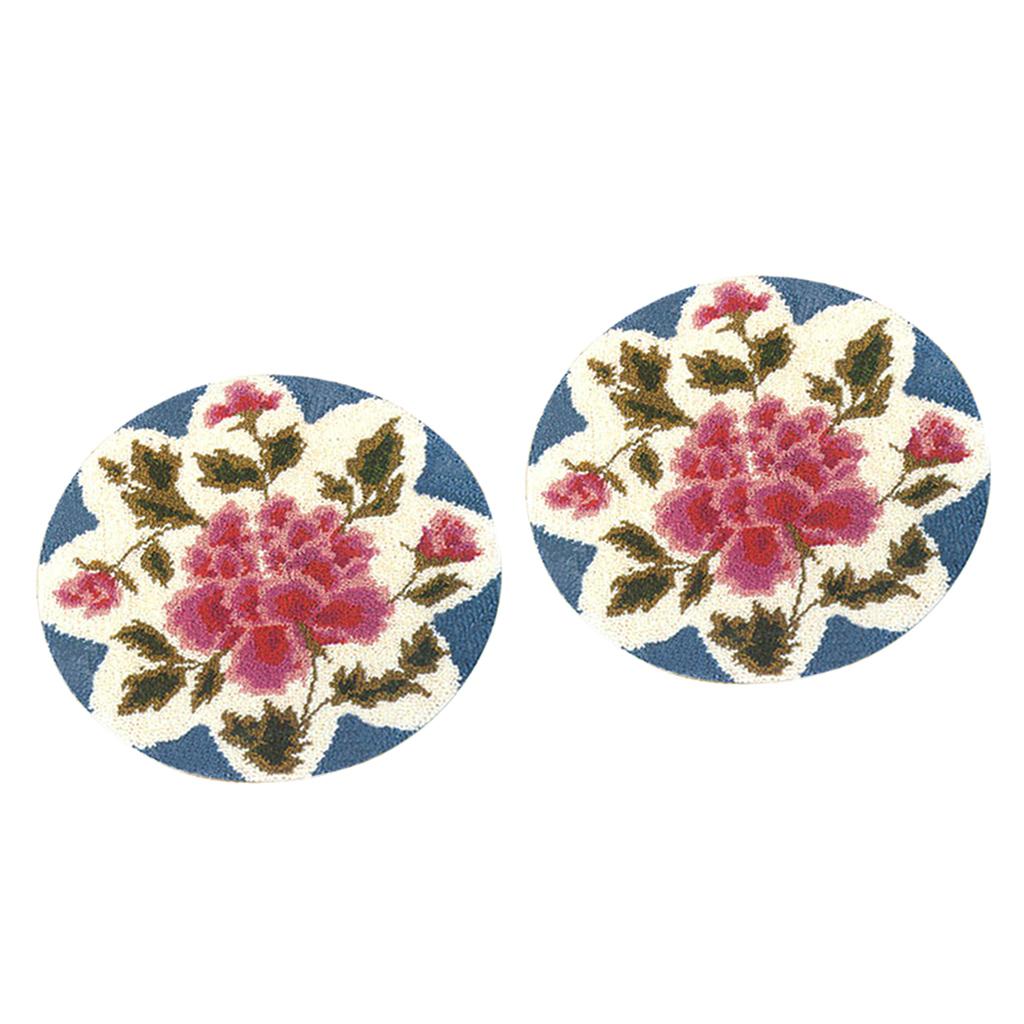 2 Sets Flower Latch Hook Kits for Adults Carpet Cushion Embroidery Crafts