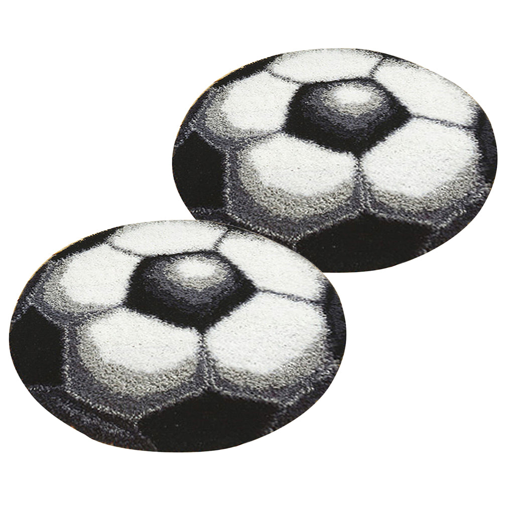 2 Sets Football Latch Hook Kits for Adults Carpet Cushion Embroidery Craft