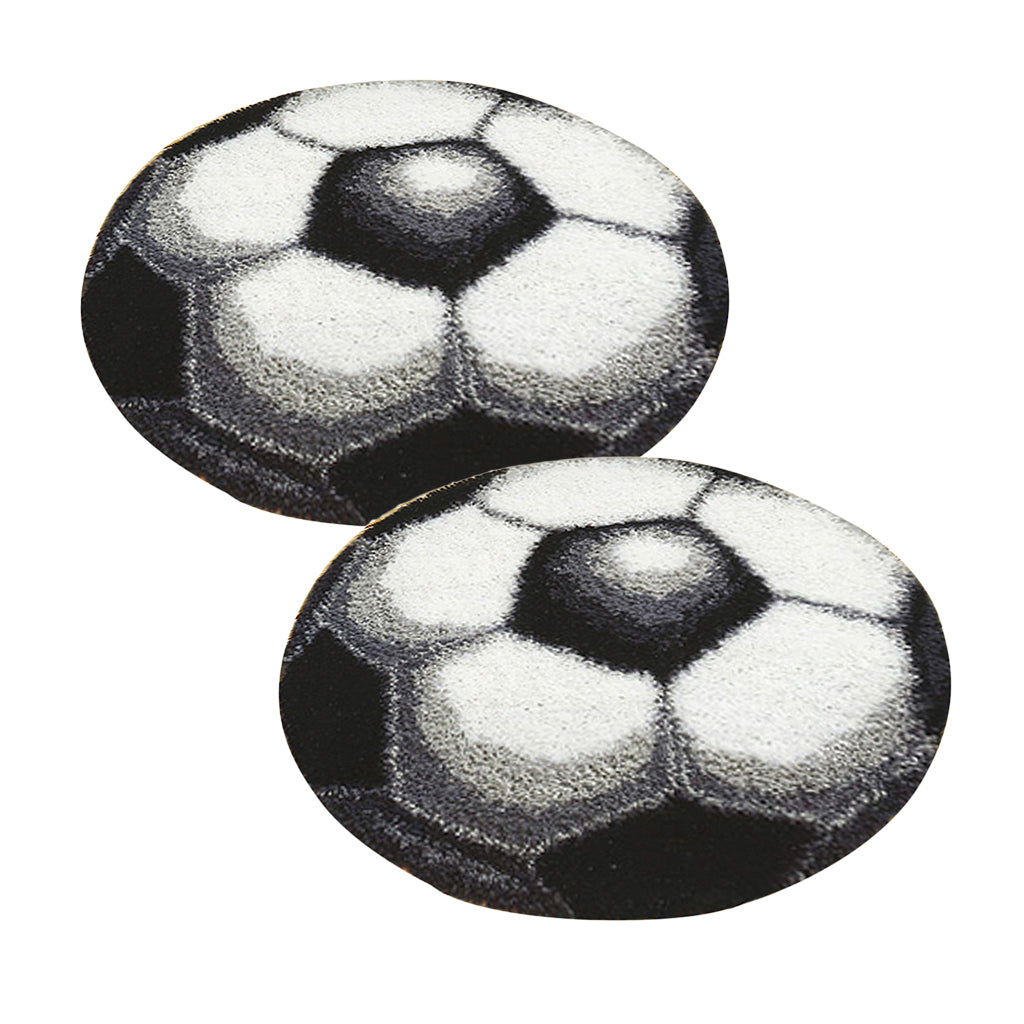 2 Sets Football Latch Hook Kits for Adults Carpet Cushion Embroidery Craft