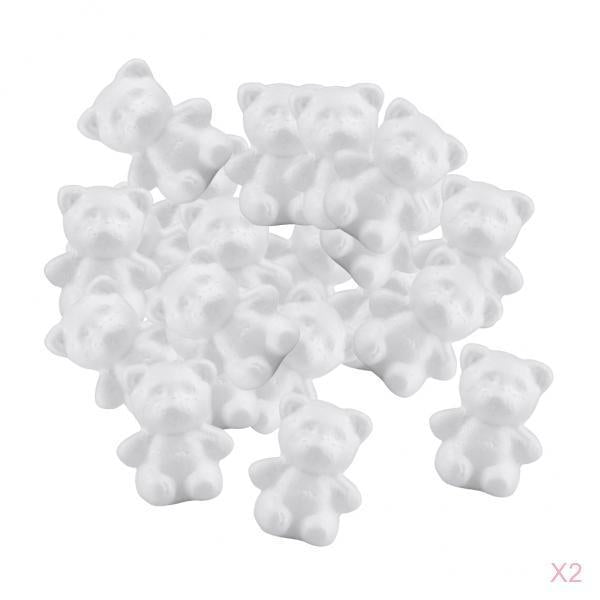 40Pcs Bear Shaped Modelling Styrofoam Foam Creative DIY Kids Painted Crafts