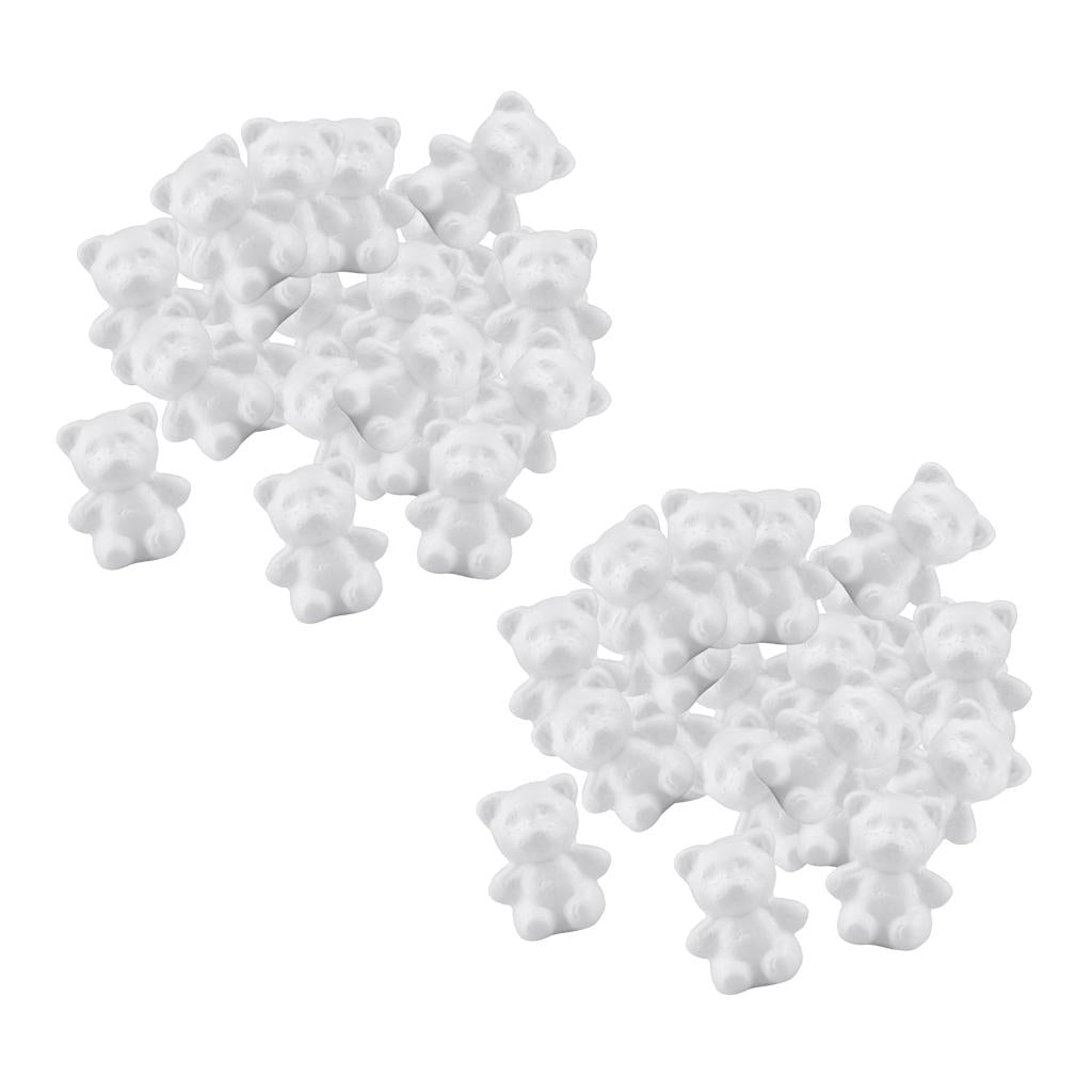 40Pcs Bear Shaped Modelling Styrofoam Foam Creative DIY Kids Painted Crafts