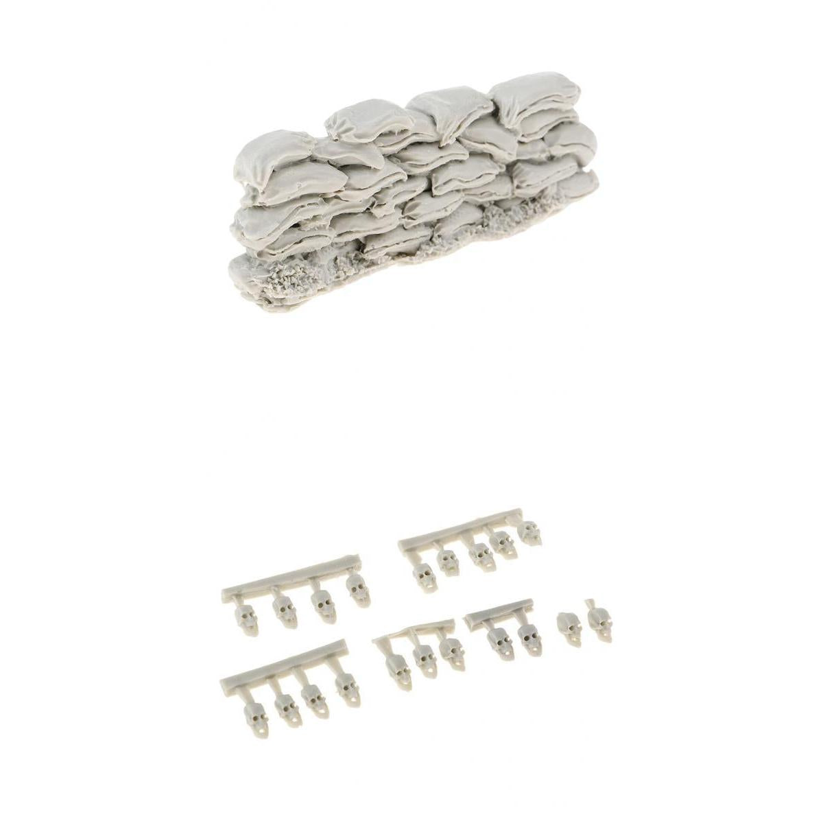 1/35 Resin Soldier Scenario Accessories Kit Model Sandbag Wall Soldier Skull