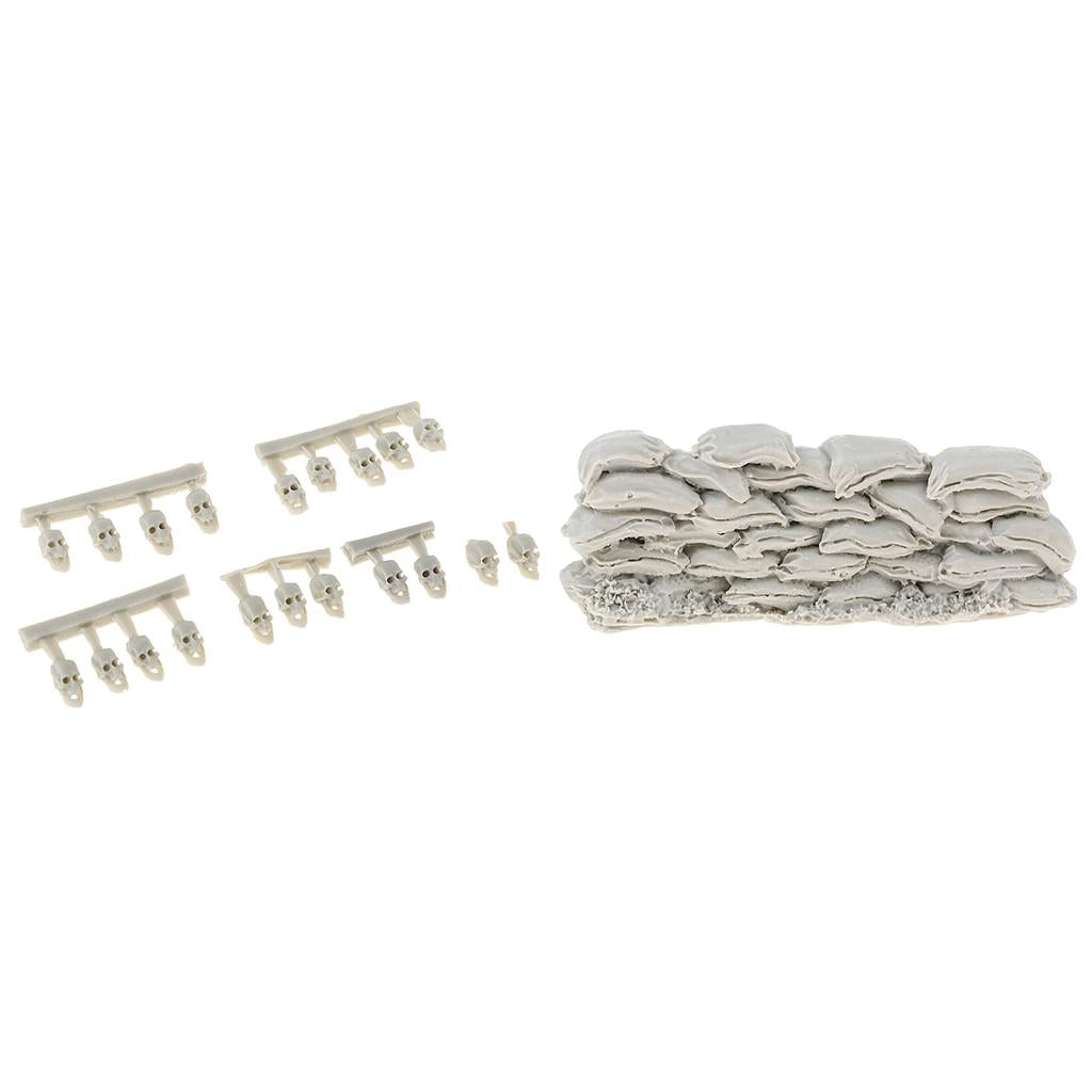 1/35 Resin Soldier Scenario Accessories Kit Model Sandbag Wall Soldier Skull