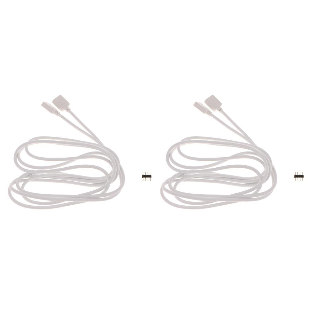 2pcs 5050 3528 RGB LED Strip Light Extension Cable Connector Line 4 Pin 2m