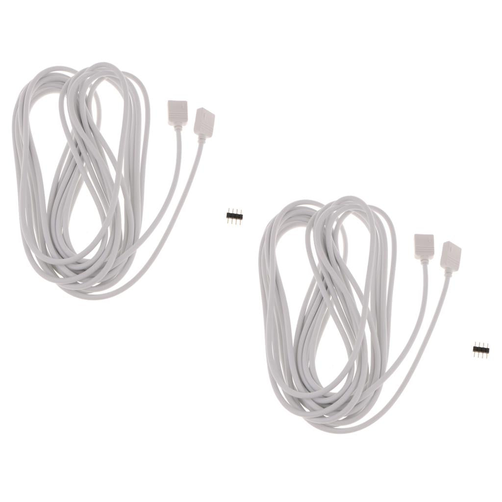 2pcs 5050 3528 RGB LED Strip Light Extension Cable Connector Line 4 Pin 5m