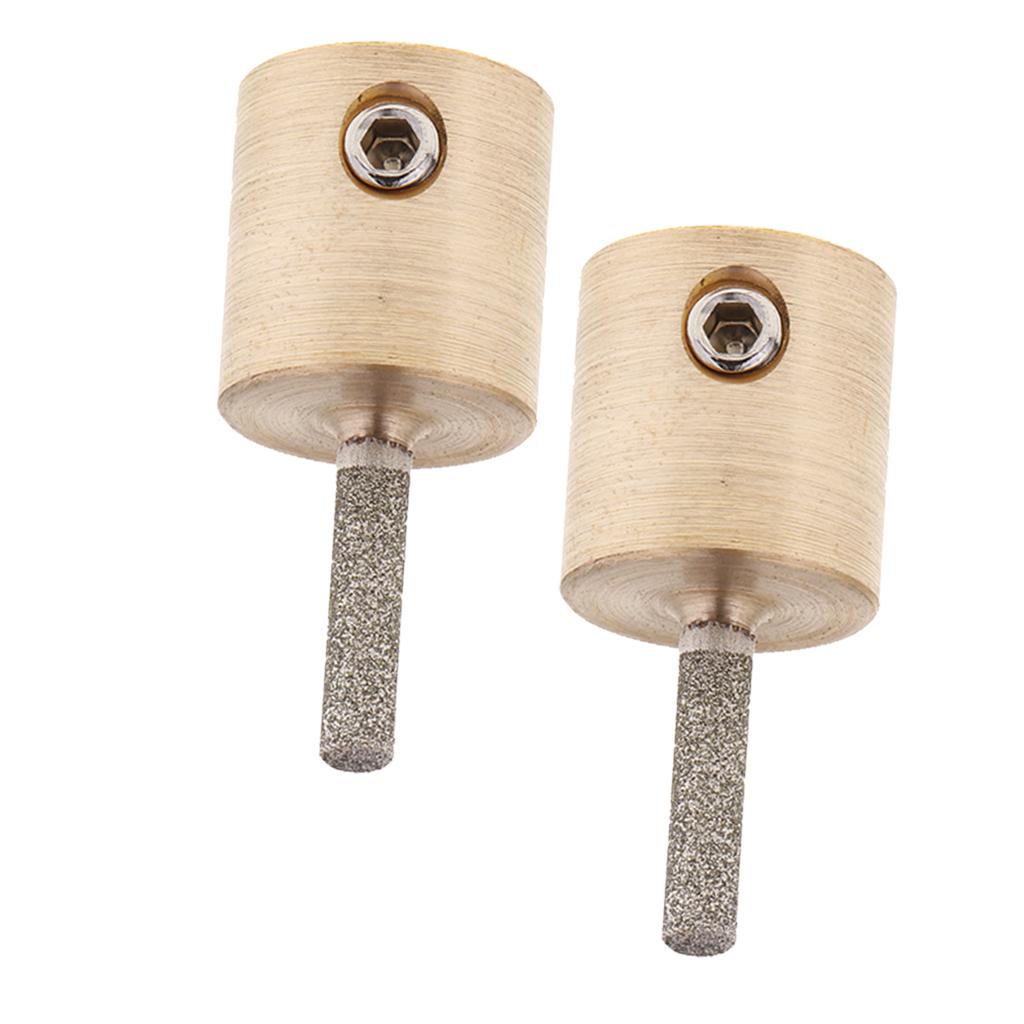 2Pc Stained Glass Grinder Head Bit Diamond Grinding Wheel for Tile 3.5x0.8cm