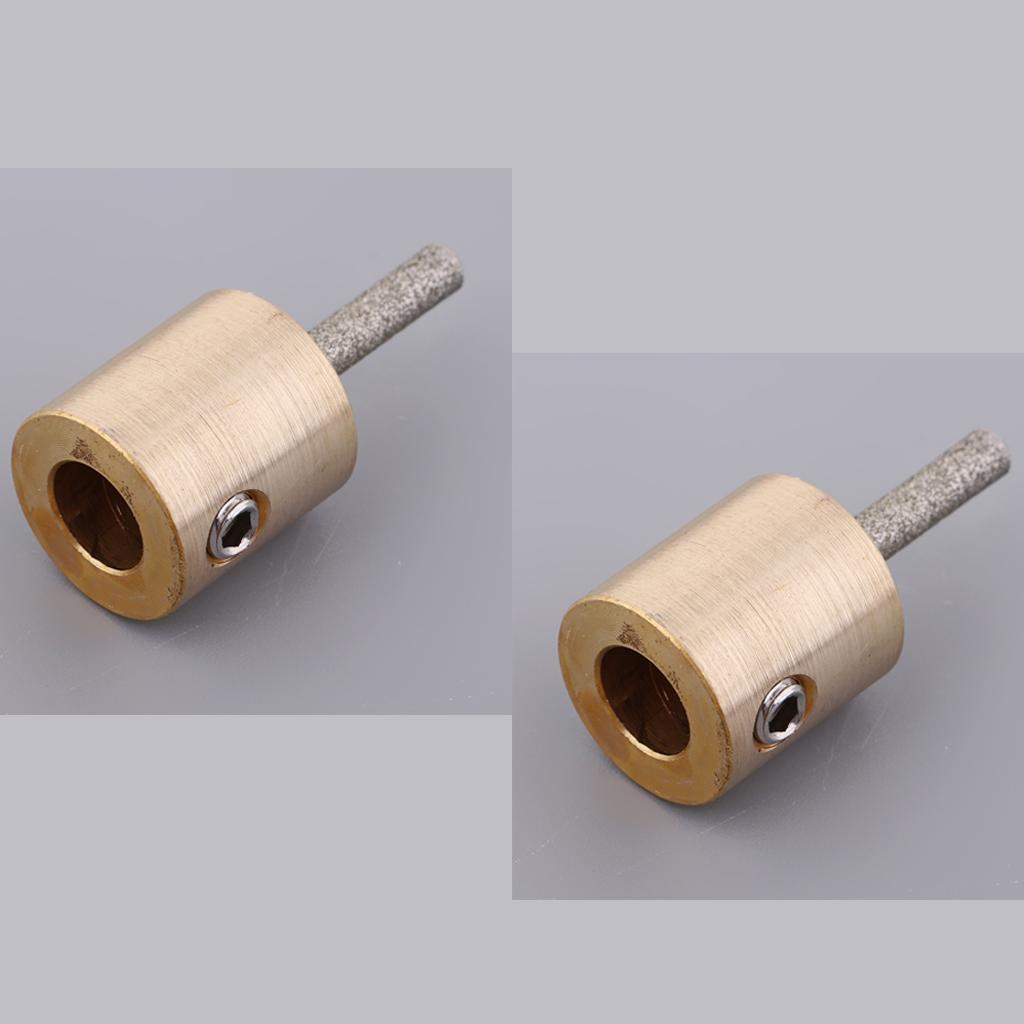 2Pc Stained Glass Grinder Head Bit Diamond Grinding Wheel for Tile 3.5x0.8cm