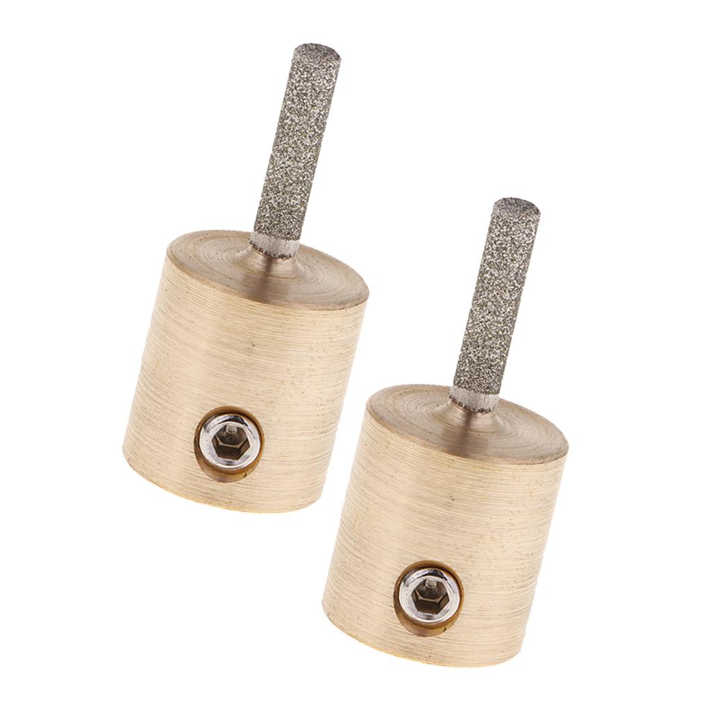 2Pc Stained Glass Grinder Head Bit Diamond Grinding Wheel for Tile 3.5x0.8cm