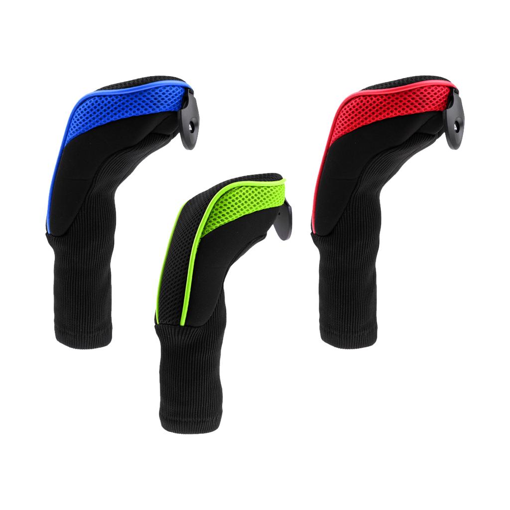 3Pcs Long Neck Headcover Golf Club Head Covers Golf Hybrid Headcovers