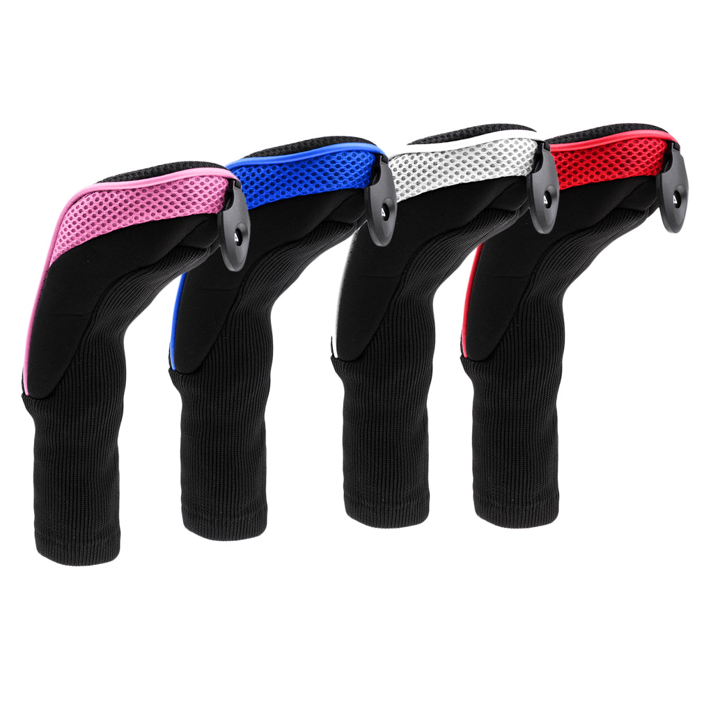 4Pcs Long Neck Golf Club Rescue Headcovers Golf Hybrid UT Headcover