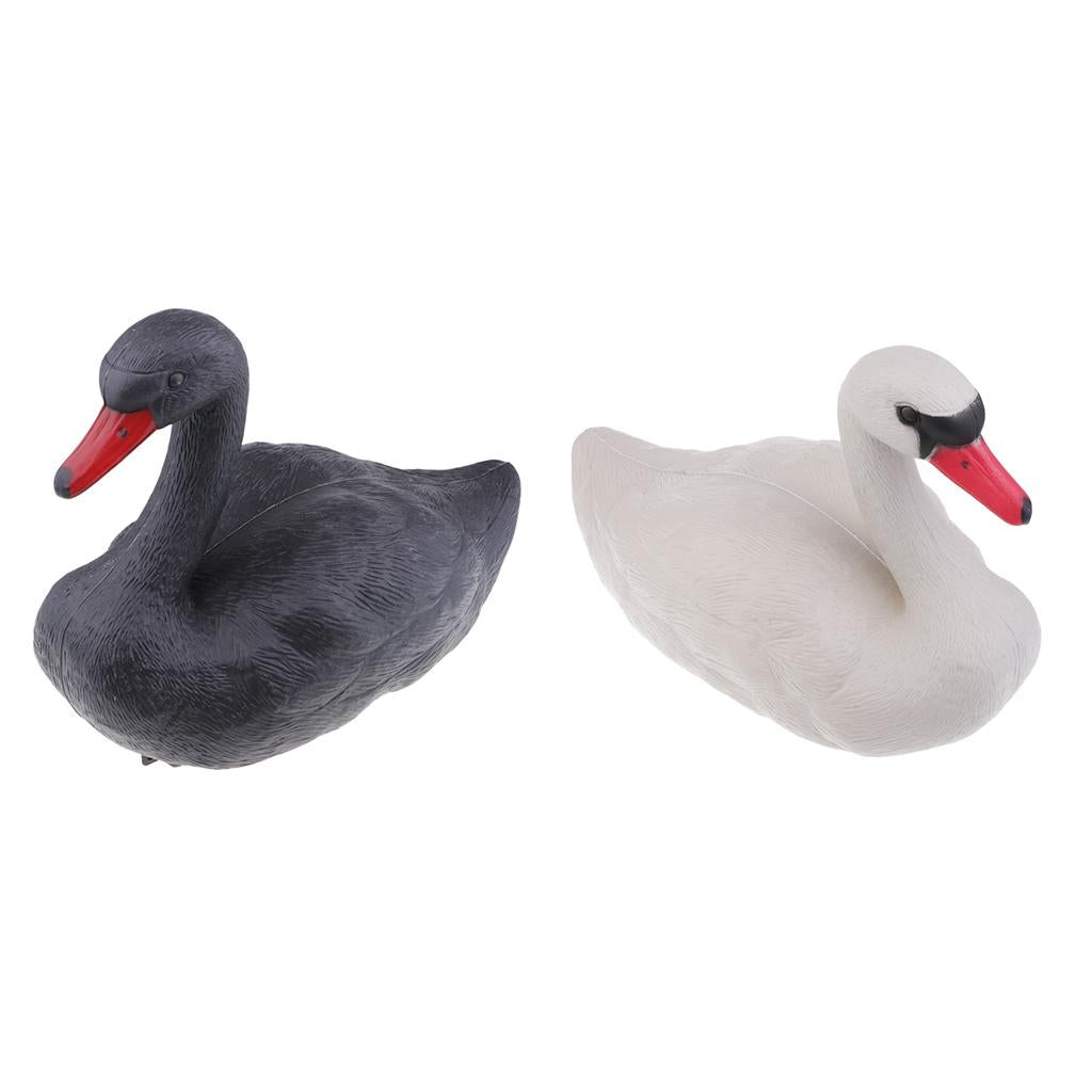 2pcs Floating Swan Hunting Decoys Garden Decors Yard Pest Scarer Scarecrow