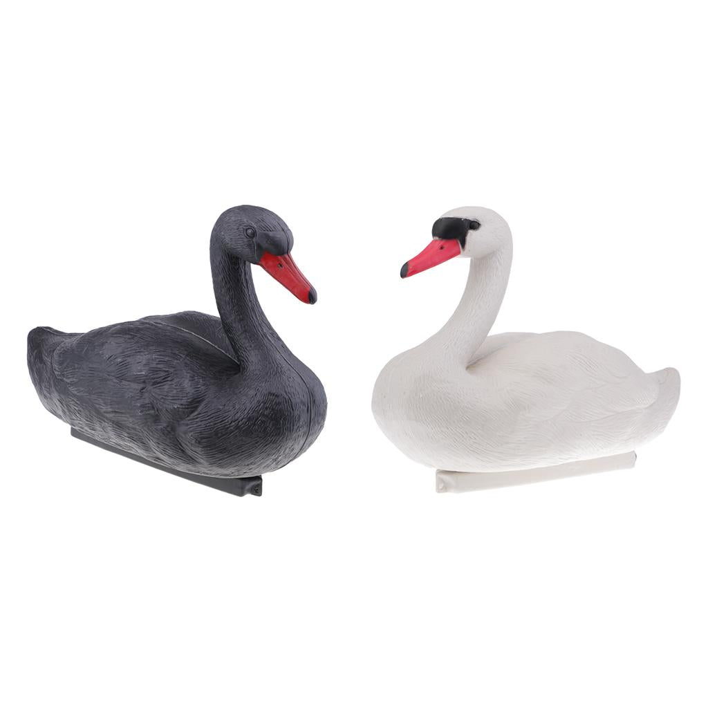 2pcs Floating Swan Hunting Decoys Garden Decors Yard Pest Scarer Scarecrow