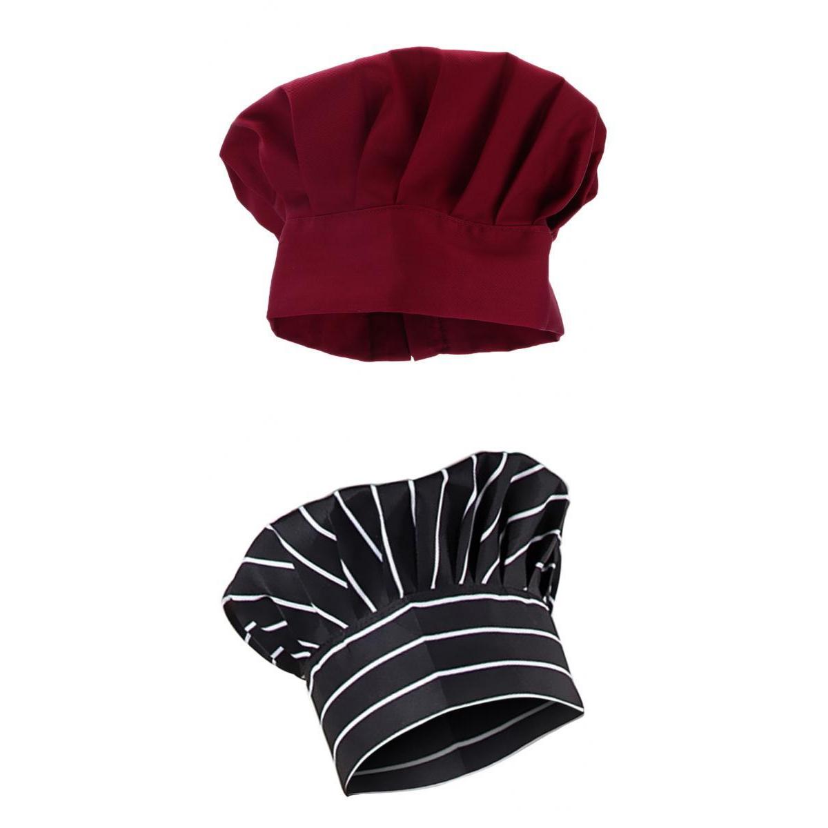 2pcs Comfortable Cook Adjustable Kitchen Baker Chef Elastic Cap Hat Catering