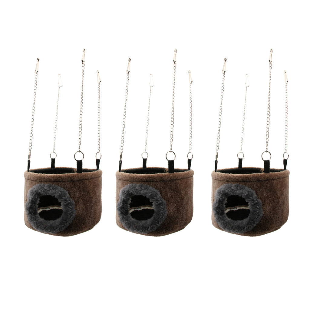 3 pcs Small Animal Pet Houses Cage Hamster Plush Hammocks Winter Warm