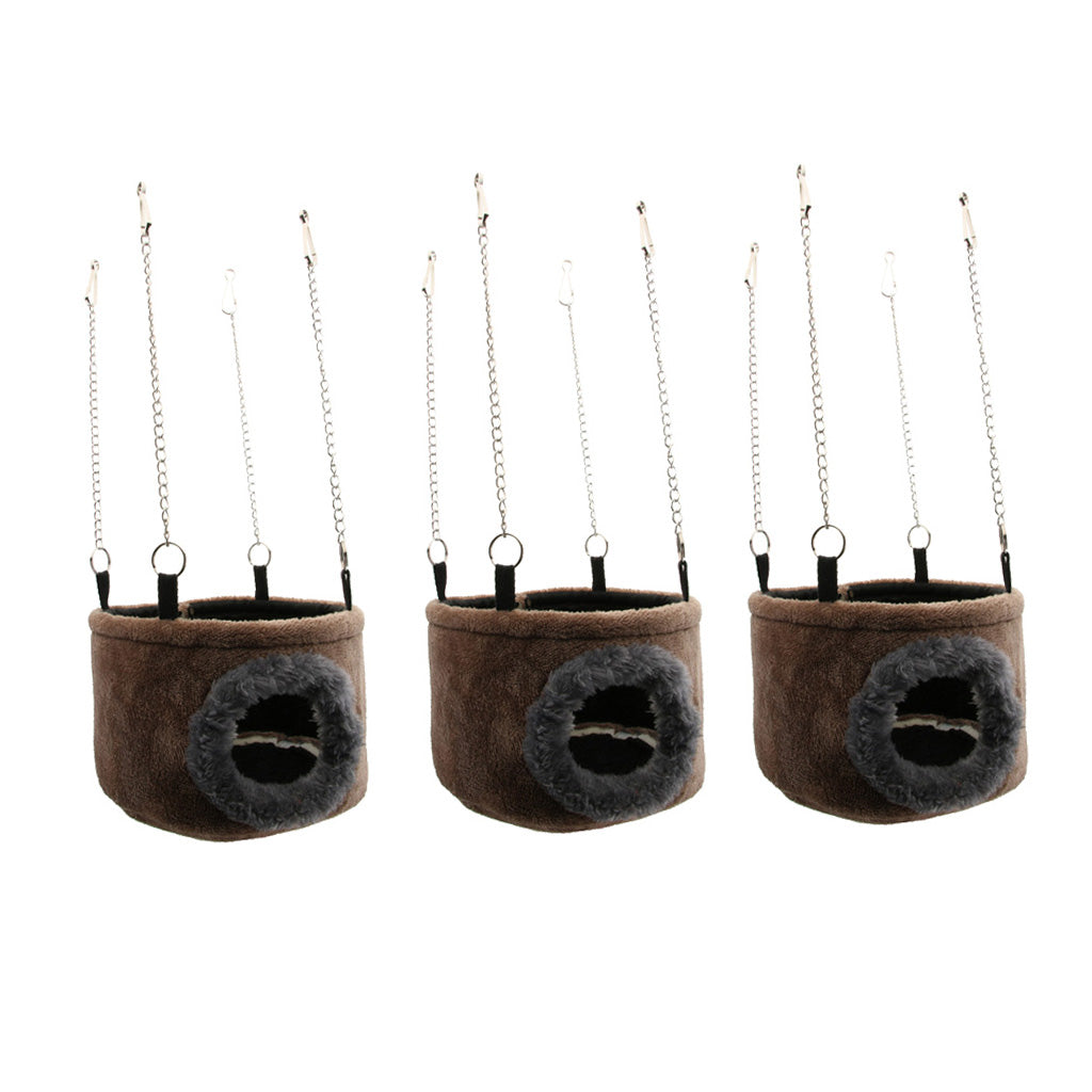 3 pcs Small Animal Pet Houses Cage Hamster Plush Hammocks Winter Warm