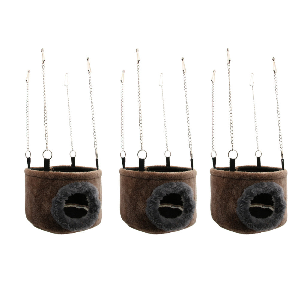 3 pcs Small Animal Pet Houses Cage Hamster Plush Hammocks Winter Warm