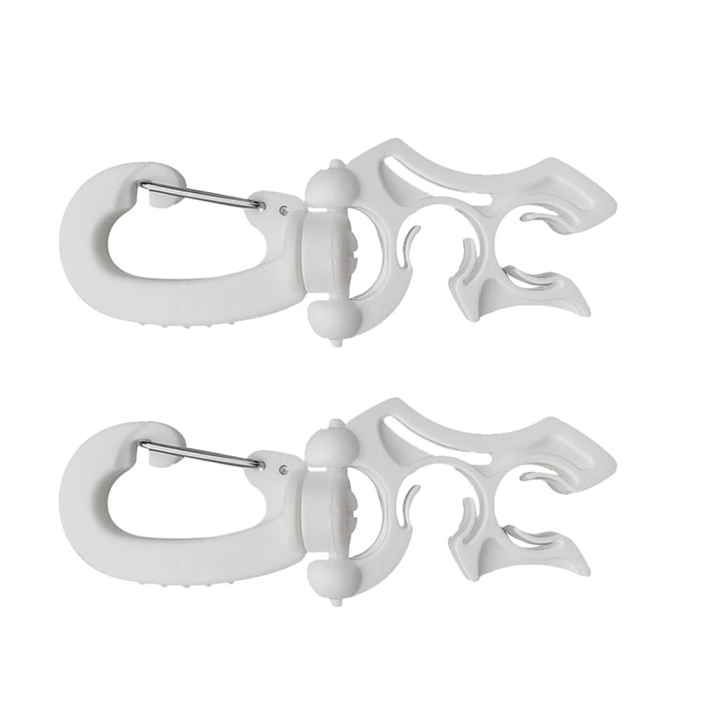 2x Scuba Diving Regulator Double BCD Hose Holder Retainer W/ Clip Buckle