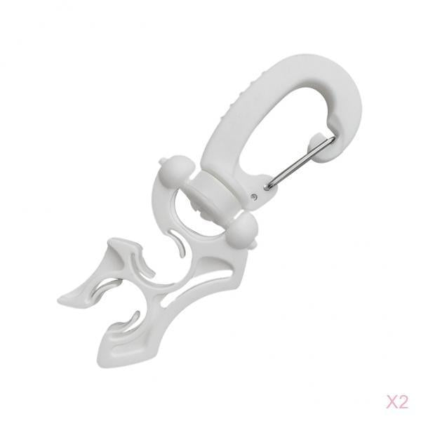 2x Scuba Diving Regulator Double BCD Hose Holder Retainer W/ Clip Buckle