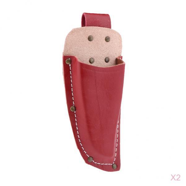 2Pcs Professional Garden Pruning Shear Pouch Bag Holder Waist Belt Red