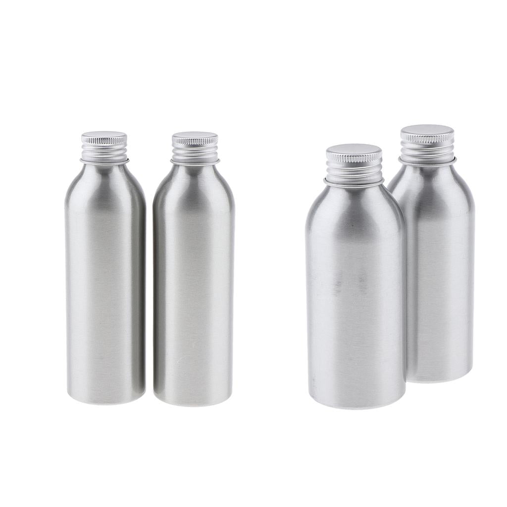 4x Empty Aluminum Bottle Cosmetic Storage Container Travel Bottle 150 120ml
