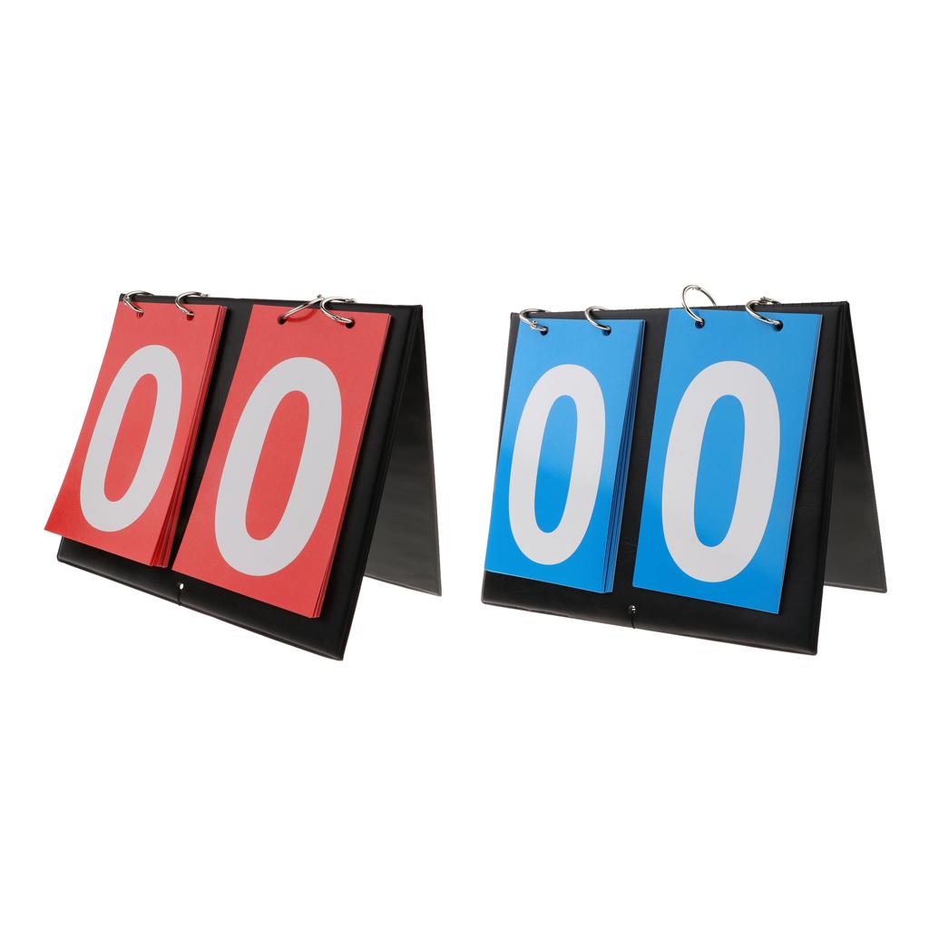 2 Piece 2-Digital Table Top Scoreboard Flipper for Basketball Football