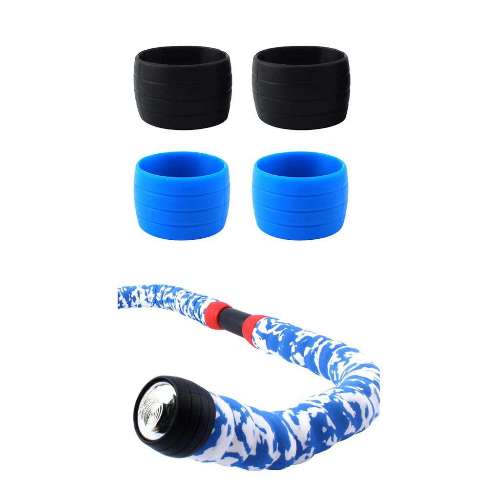 2 Pair Road Bike Drop Bar Fixed Gear Bicycle Handlebar Tape Bundle Ring 03